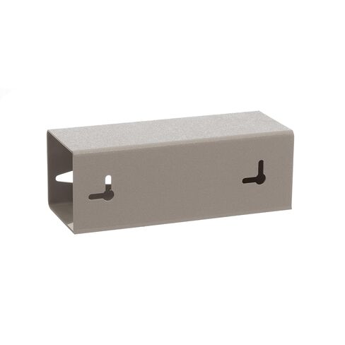 Bag Dispenser; Single; Holds one roll of Bags; Keyholes for Vertical or Horizontal Wall mounting; Quartz Beige ABS Plastic; Made in The USA; Dims: 3.95"L x 10.10"W x 3.60"H in Kuwait