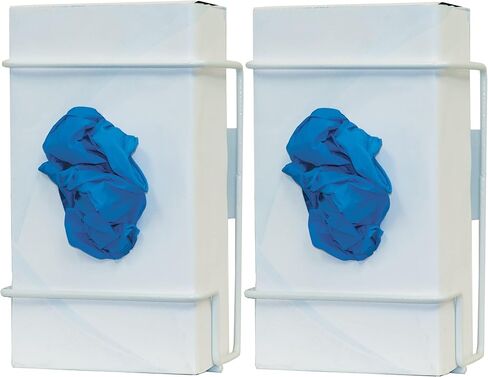 Bowman Dispensers Single Glove Box Dispenser, White Coated Wire, Non-Divided, Wall Attachment, Made in USA, Pack of Two, 3.75 Inch L x 5.67 Inch W x 8.16 Inch H in Kuwait