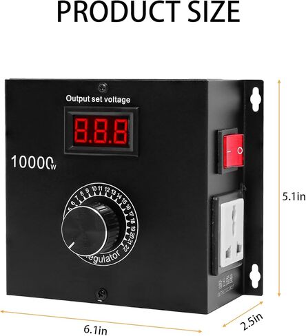 جهاز تحكم في السرعة المتغيرة SCR AC بقدرة 10000 واط، والتحكم في سرعة المروحة والمحرك 120 فولت - 220 فولت تيار متردد، 22 أمبير، مثالي للأدوات الكهربائية أو الغلايات أو المواقد in Kuwait