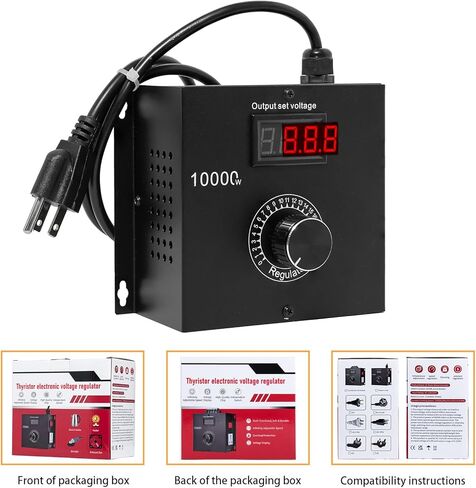 جهاز تحكم في السرعة المتغيرة SCR AC بقدرة 10000 واط، والتحكم في سرعة المروحة والمحرك 120 فولت - 220 فولت تيار متردد، 22 أمبير، مثالي للأدوات الكهربائية أو الغلايات أو المواقد in Kuwait