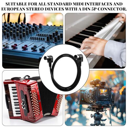 2 Pack MIDI Cables 3.2FT /1m MIDI Cable Right Angle 5 Pin MIDIs Cable Male to Male 5-Pin MIDIs Cables Compatible Stable & Fast Transmission and for Interface Pedal Board Keyboard in Saudi Arabia