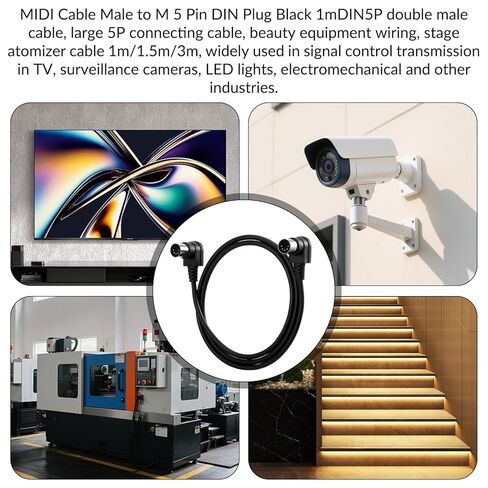 2 Pack MIDI Cables 3.2FT /1m MIDI Cable Right Angle 5 Pin MIDIs Cable Male to Male 5-Pin MIDIs Cables Compatible Stable & Fast Transmission and for Interface Pedal Board Keyboard in Saudi Arabia