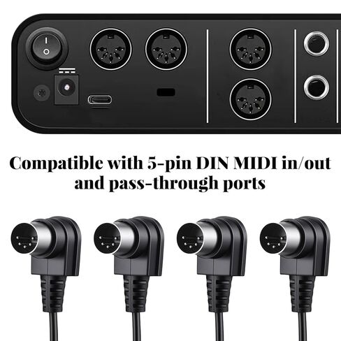 2 Pack MIDI Cables 3.2FT /1m MIDI Cable Right Angle 5 Pin MIDIs Cable Male to Male 5-Pin MIDIs Cables Compatible Stable & Fast Transmission and for Interface Pedal Board Keyboard in Saudi Arabia