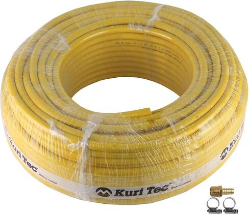 Kuriyama Kuri Tec A1661 Yellow Poly 600 PSI Turf/Tree Spray Hose 300-Foot x 1/2-Inch with Hose Barb and 2 Hose Clamps (Bundle, 4 Items) in Kuwait