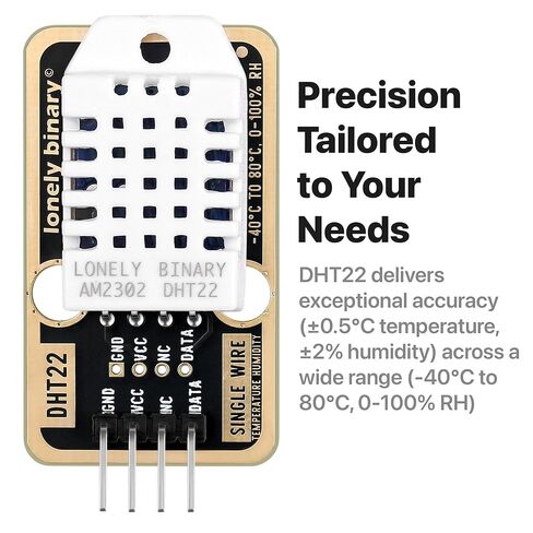 6 قطع DHT22 DHT11 الإصدار الذهبي مجموعة مستشعر درجة الحرارة والرطوبة الرقمية AM2302 مراقب محطة الطقس لـ Arduino ESP32 S3 Raspberry Pi Project in Kuwait