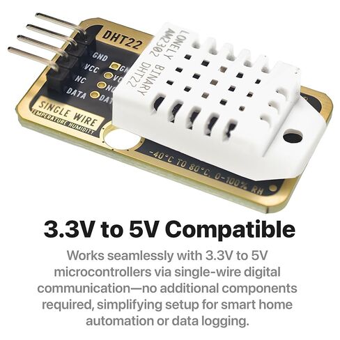 6 قطع DHT22 DHT11 الإصدار الذهبي مجموعة مستشعر درجة الحرارة والرطوبة الرقمية AM2302 مراقب محطة الطقس لـ Arduino ESP32 S3 Raspberry Pi Project in Kuwait