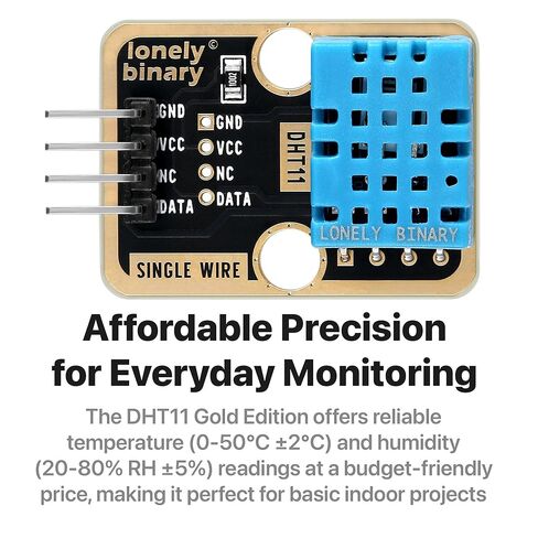 6 قطع DHT22 DHT11 الإصدار الذهبي مجموعة مستشعر درجة الحرارة والرطوبة الرقمية AM2302 مراقب محطة الطقس لـ Arduino ESP32 S3 Raspberry Pi Project in Kuwait
