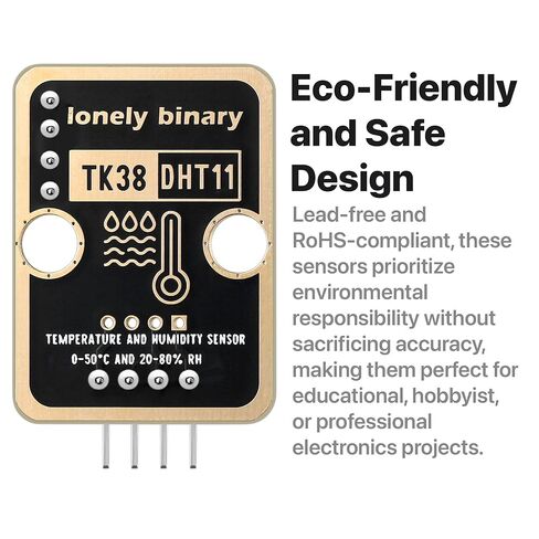 6 قطع DHT22 DHT11 الإصدار الذهبي مجموعة مستشعر درجة الحرارة والرطوبة الرقمية AM2302 مراقب محطة الطقس لـ Arduino ESP32 S3 Raspberry Pi Project in Kuwait