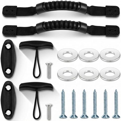 Soulchen 2 Sets Kayak Carry Handle Kayak Grab T-Handle Set Heavy Duty Plastic Nylon Construction Comfortable Grip, Suitable for Freshwater & Saltwater Water Sports in Saudi Arabia