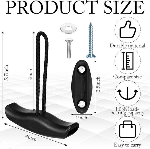 Soulchen 2 Sets Kayak Carry Handle Kayak Grab T-Handle Set Heavy Duty Plastic Nylon Construction Comfortable Grip, Suitable for Freshwater & Saltwater Water Sports in Saudi Arabia