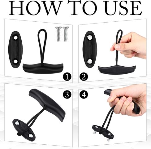 Soulchen 2 Sets Kayak Carry Handle Kayak Grab T-Handle Set Heavy Duty Plastic Nylon Construction Comfortable Grip, Suitable for Freshwater & Saltwater Water Sports in Saudi Arabia