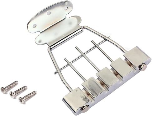 Healifty Plated Adjustable Guitar Tailpiece Replacement for 4 String Jazz Archtop Bass Guitar Durable Zinc Alloy Bridge Part Easy Installation for Music Bands and Diy Repairs in Saudi Arabia