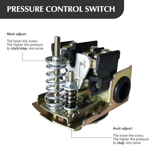 Pressure Tank Tee 40-60psi Water Pressure Tank Installation Kit with Well Pressure Switch and Pressure Gauge, fit Most Tanks with Diameters up to 16" in Saudi Arabia