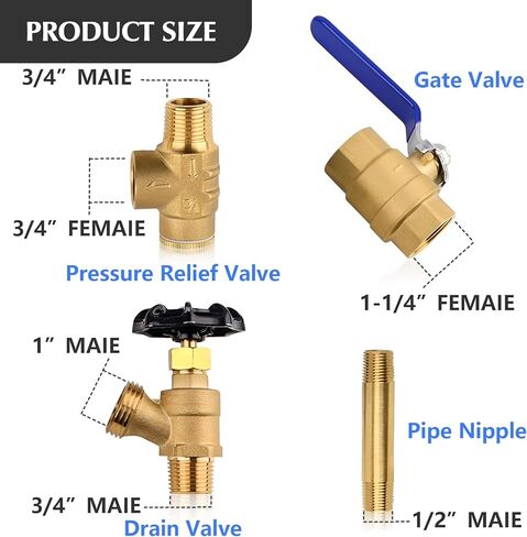 Pressure Tank Tee 40-60psi Water Pressure Tank Installation Kit with Well Pressure Switch and Pressure Gauge, fit Most Tanks with Diameters up to 16" in Saudi Arabia