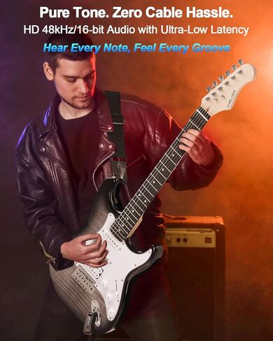 نظام جيتار لاسلكي مع علبة شحن، مجموعة مستقبل إرسال إشارة رقمية بزمن وصول منخفض 2.4 جيجا هرتز للجيتار الكهربائي والباس، التوصيل والتشغيل، نطاق يصل إلى 130 قدمًا، مقبس قابل للدوران، WS-MINI2 in Kuwait