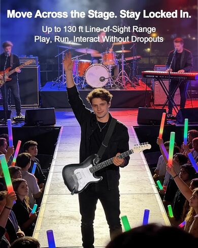 نظام جيتار لاسلكي مع علبة شحن، مجموعة مستقبل إرسال إشارة رقمية بزمن وصول منخفض 2.4 جيجا هرتز للجيتار الكهربائي والباس، التوصيل والتشغيل، نطاق يصل إلى 130 قدمًا، مقبس قابل للدوران، WS-MINI2 in Kuwait