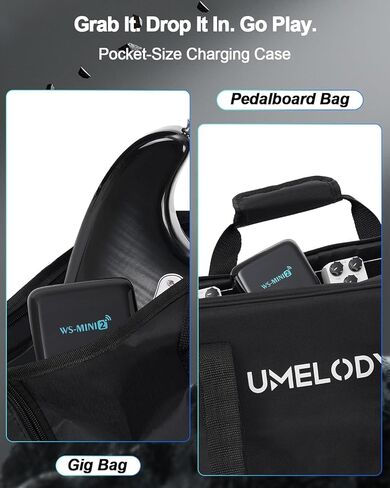 نظام جيتار لاسلكي مع علبة شحن، مجموعة مستقبل إرسال إشارة رقمية بزمن وصول منخفض 2.4 جيجا هرتز للجيتار الكهربائي والباس، التوصيل والتشغيل، نطاق يصل إلى 130 قدمًا، مقبس قابل للدوران، WS-MINI2 in Kuwait