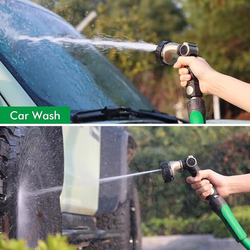 RESTMO Heavy Duty Hose Nozzle, Metal Garden Water Hose Sprayer with 7 Watering Patterns, Thumb Control, On Off Valve, High Pressure Nozzle Sprayer for Watering Plants, Car and Pet Washing, Bronze in Saudi Arabia