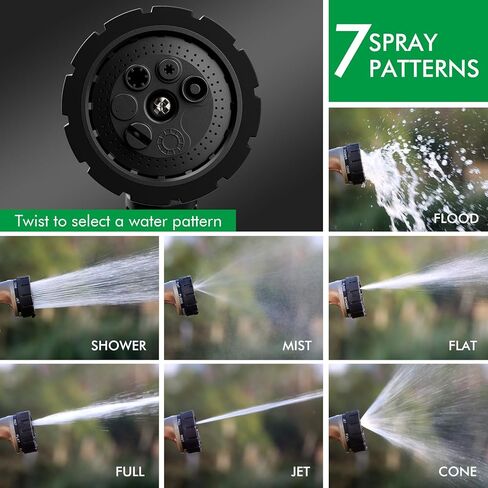 RESTMO Heavy Duty Hose Nozzle, Metal Garden Water Hose Sprayer with 7 Watering Patterns, Thumb Control, On Off Valve, High Pressure Nozzle Sprayer for Watering Plants, Car and Pet Washing, Bronze in Saudi Arabia