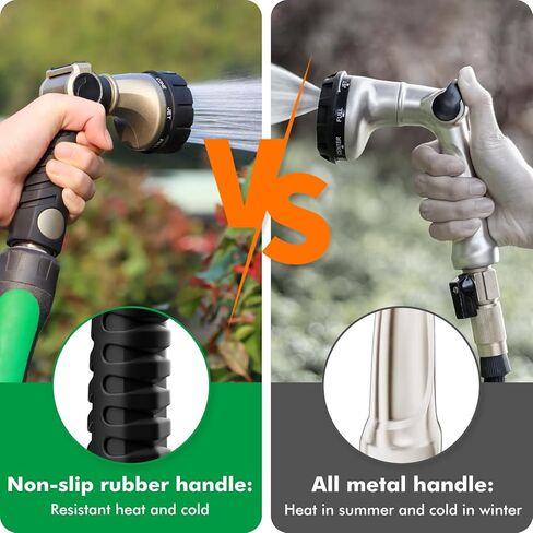 RESTMO Heavy Duty Hose Nozzle, Metal Garden Water Hose Sprayer with 7 Watering Patterns, Thumb Control, On Off Valve, High Pressure Nozzle Sprayer for Watering Plants, Car and Pet Washing, Bronze in Saudi Arabia
