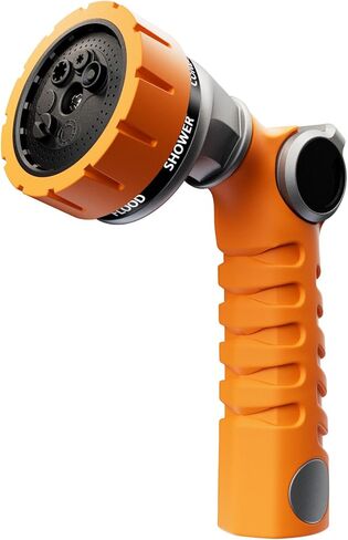 RESTMO Heavy Duty Hose Nozzle, Metal Garden Water Hose Sprayer with 7 Watering Patterns, Thumb Control, On Off Valve, High Pressure Nozzle Sprayer for Watering Plants, Car and Pet Washing, Bronze in Saudi Arabia