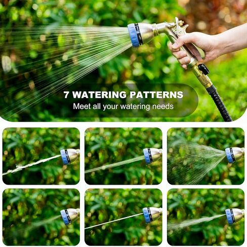 فوهة خرطوم حديقة شديدة التحمل من HOSUN، بخاخ خرطوم مياه معدني عالي الضغط بنسبة 100% مع 7 أنماط رش، فوهة مياه خلفية مريحة لسقي النباتات وغسيل السيارات وتنظيف الحيوانات الأليفة in Kuwait