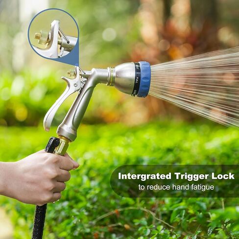 فوهة خرطوم حديقة شديدة التحمل من HOSUN، بخاخ خرطوم مياه معدني عالي الضغط بنسبة 100% مع 7 أنماط رش، فوهة مياه خلفية مريحة لسقي النباتات وغسيل السيارات وتنظيف الحيوانات الأليفة in Kuwait