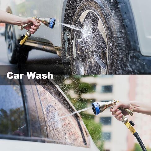 فوهة خرطوم حديقة شديدة التحمل من HOSUN، بخاخ خرطوم مياه معدني عالي الضغط بنسبة 100% مع 7 أنماط رش، فوهة مياه خلفية مريحة لسقي النباتات وغسيل السيارات وتنظيف الحيوانات الأليفة in Kuwait