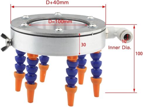 Engraving Machine spray ring Engraving Machine Spindle Cooling Ring Tool Spray Universal Adjustment Cooler Nozzle Metal(65mm) in Saudi Arabia