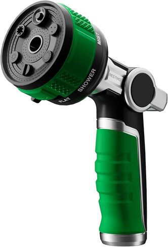 RESTMO Heavy Duty Garden Hose Nozzle, 9 Spray Patterns Water Hose Nozzle with Adjustable Spray Width & 2-Way Direction Control, High Pressure Hand Sprayer for Plants, Lawn, Car & Pet Washing in Kuwait