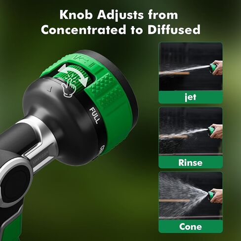 RESTMO Heavy Duty Garden Hose Nozzle, 9 Spray Patterns Water Hose Nozzle with Adjustable Spray Width & 2-Way Direction Control, High Pressure Hand Sprayer for Plants, Lawn, Car & Pet Washing in Kuwait