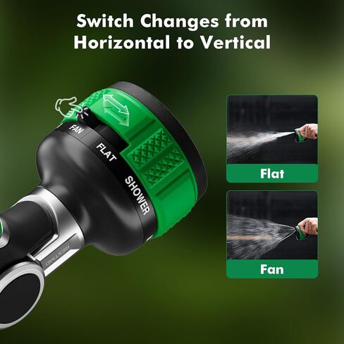 RESTMO Heavy Duty Garden Hose Nozzle, 9 Spray Patterns Water Hose Nozzle with Adjustable Spray Width & 2-Way Direction Control, High Pressure Hand Sprayer for Plants, Lawn, Car & Pet Washing in Kuwait