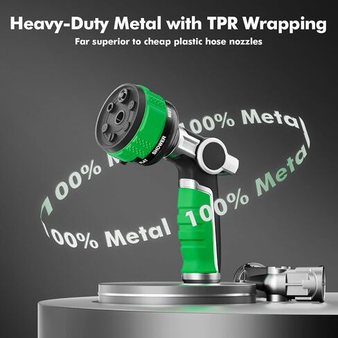 RESTMO Heavy Duty Garden Hose Nozzle, 9 Spray Patterns Water Hose Nozzle with Adjustable Spray Width & 2-Way Direction Control, High Pressure Hand Sprayer for Plants, Lawn, Car & Pet Washing in Kuwait