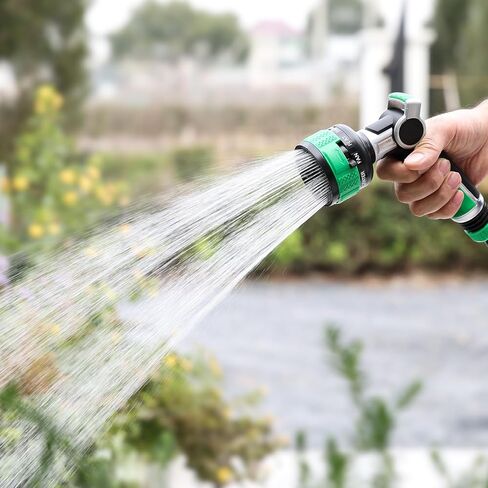 RESTMO Heavy Duty Garden Hose Nozzle, 9 Spray Patterns Water Hose Nozzle with Adjustable Spray Width & 2-Way Direction Control, High Pressure Hand Sprayer for Plants, Lawn, Car & Pet Washing in Kuwait