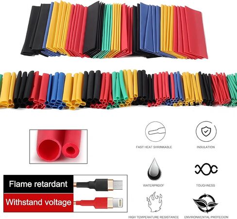 328pcs Heat Shrink Tubing 8 Sizes Electric Insulation Tube Kit Industrial Shrink Wrap Tube for Cable Wire Repair in Saudi Arabia