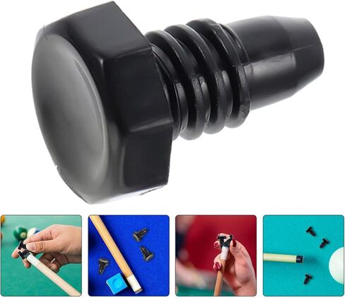 UPKOCH 10pcs Billiard Cue Bottom Dust Covers Plastic Protectors Pool Cue Tail Caps Cylinder Shape Black for Stick Protection and Snooker Rods in Saudi Arabia
