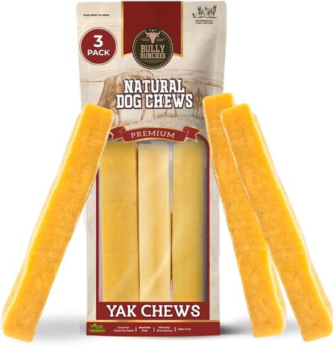 Bully Bunches Premium Blueberry Himalayan Yak Chew for Dogs, All-Natural, Long-Lasting, Authentic Yak Milk, Healthy Dental Chew, High-Protein, Grain-Free (Medium, 2 Pack) in Kuwait