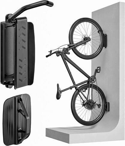 مرآب رف الدراجات ، جدار الدراجة الثقيل ، يحمل 77 رطلاً ، شماعات دراجة دوارة للمرآب ، تخزين دراجة داخلي قابل للتعديل لمكتب غرفة النوم ، 4 عبوات in Kuwait