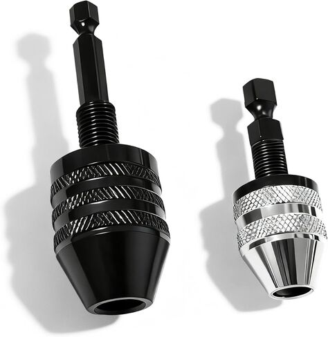 2 قطعة محول تشاك المثقاب بدون مفتاح 1/4 محول مثقاب سداسي الشكل Imapct لسائق الصدمات، محول تغيير سريع، محولات تمديد مثقاب الحفر في 0.3-6.5 مم، ملحقات أدوات 0.3-3.6 مم in Kuwait