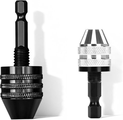 2 قطعة محول تشاك المثقاب بدون مفتاح 1/4 محول مثقاب سداسي الشكل Imapct لسائق الصدمات، محول تغيير سريع، محولات تمديد مثقاب الحفر في 0.3-6.5 مم، ملحقات أدوات 0.3-3.6 مم in Kuwait