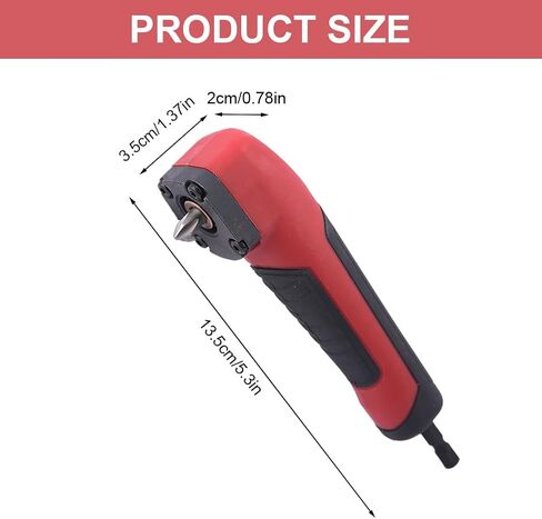 Right Angle Drill Bit Corner Adapter, Right Angle Attachment Impact Driver Drill Adapter for 18V Electric Screwdriver Repair, ABS Handle 90 Degree Corner Device(Black Red) in Kuwait