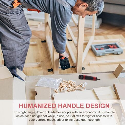 Right Angle Drill Bit Corner Adapter, Right Angle Attachment Impact Driver Drill Adapter for 18V Electric Screwdriver Repair, ABS Handle 90 Degree Corner Device(Black Red) in Kuwait