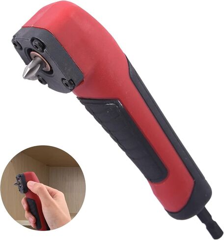 Right Angle Drill Bit Corner Adapter, Right Angle Attachment Impact Driver Drill Adapter for 18V Electric Screwdriver Repair, ABS Handle 90 Degree Corner Device(Black Red) in Kuwait