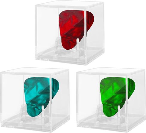 Framendino, 3 Pack Acrylic Guitar Pick Display Case Clear Shadow Box Holder for Collectible Decoration in Saudi Arabia