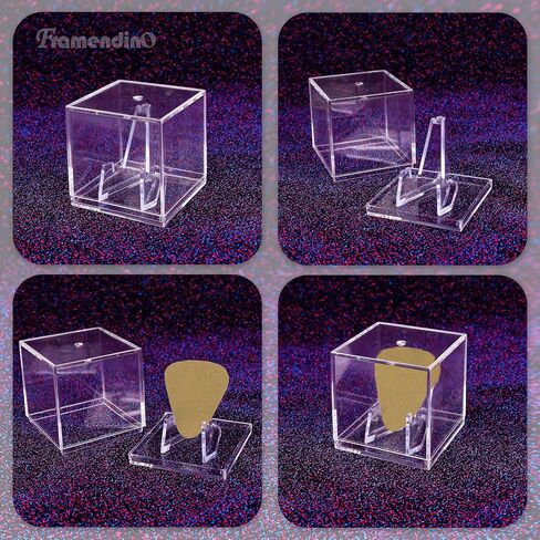 Framendino, 3 Pack Acrylic Guitar Pick Display Case Clear Shadow Box Holder for Collectible Decoration in Saudi Arabia