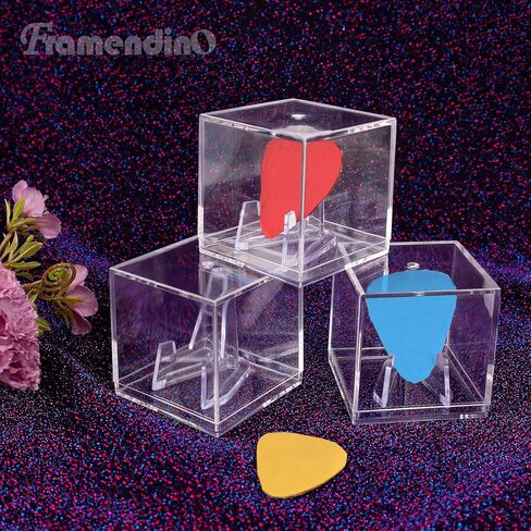 Framendino, 3 Pack Acrylic Guitar Pick Display Case Clear Shadow Box Holder for Collectible Decoration in Saudi Arabia