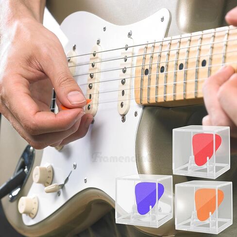Framendino, 3 Pack Acrylic Guitar Pick Display Case Clear Shadow Box Holder for Collectible Decoration in Saudi Arabia