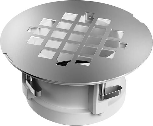 Shower Drain Replacement Kit for Fiberglass & Plastic Shower Pans, Installs from Top Only, Fit for 4"- 4 1/2" Drain Flange & 2" ABS, PVC, Galvanized Steel & Cast Iron Drain Pipes (Brushed Nickel) in Saudi Arabia