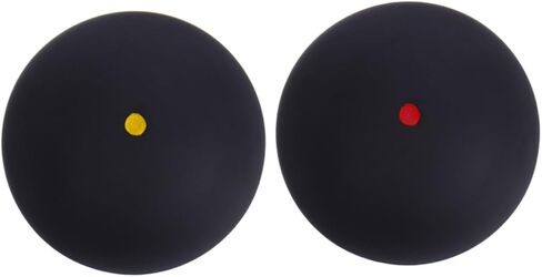 2pcs Rubber Squash Training Balls Single Red and Yellow Dot, Small Bounce Reaction Trainer for Beginner Hand-Eye Coordination, Indoor and Outdoor Squash Practice in Kuwait