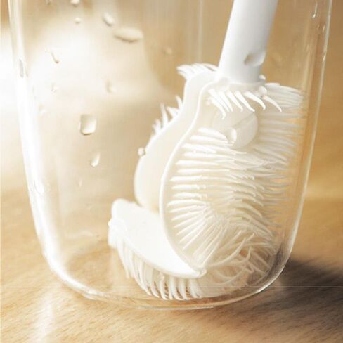 Cup Brush White Folding Brush Head Glass Cleaner Silicone Kitchen Cleaning Tool Drink Bottle in Saudi Arabia